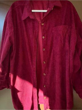 Women's Teddy Jacket in Deep Wine - Cozy Button-Front Shacket